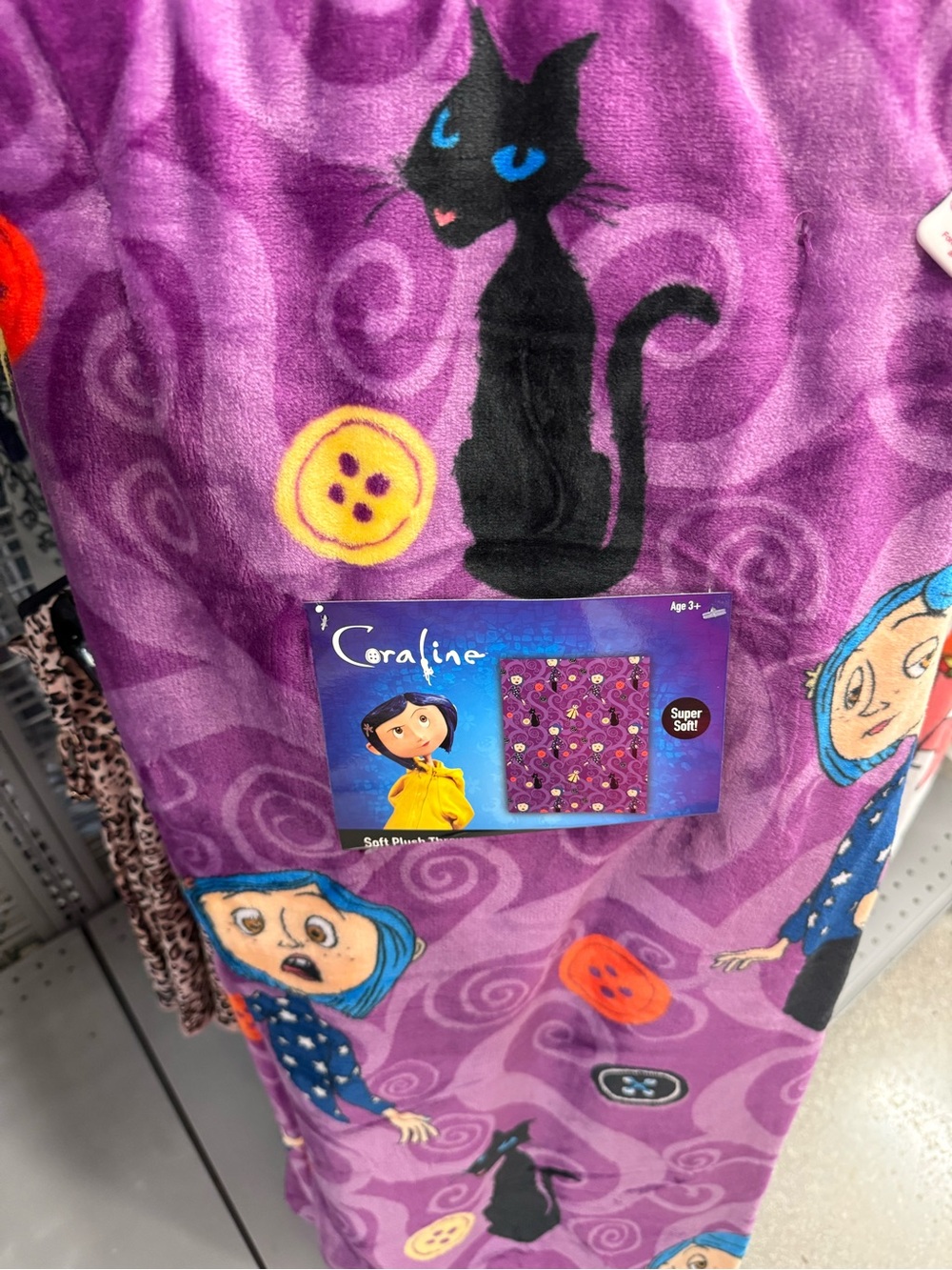Coraline Purple Plush Throw Blanket